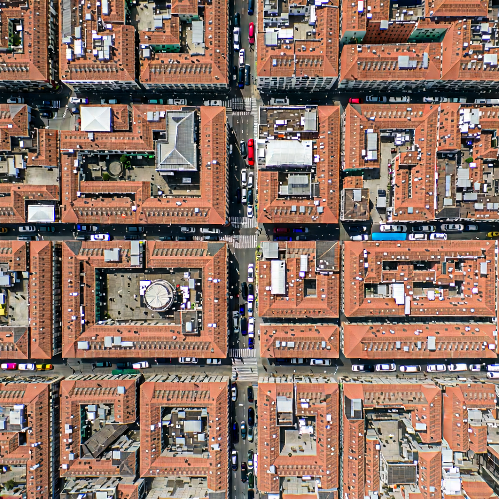 Urban Advertising Photography: Aerial View Of Cultural District With Image, There