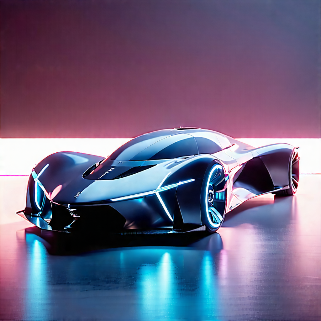 Tech Technical Illustration: Innovative Electric Vehicle Design With Futuristic Sleek