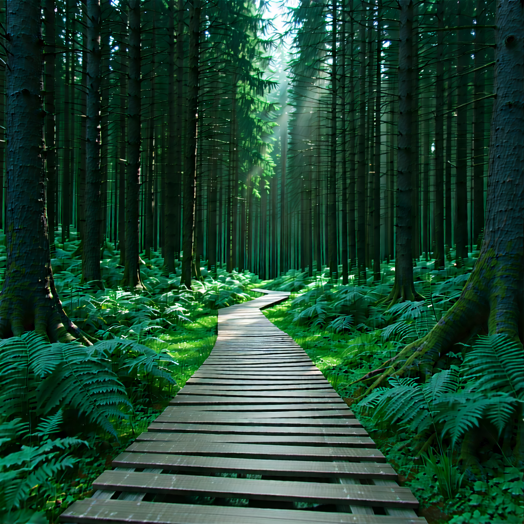 Nature Geometric Design: Path through dense forest