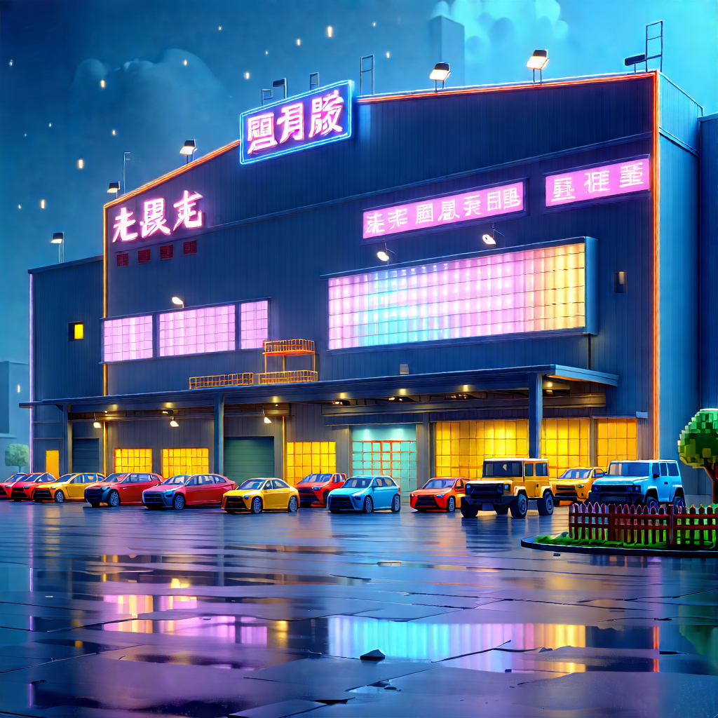 Tech Low Poly: Entertainment Technology In Manufacturing Facility With Image, There