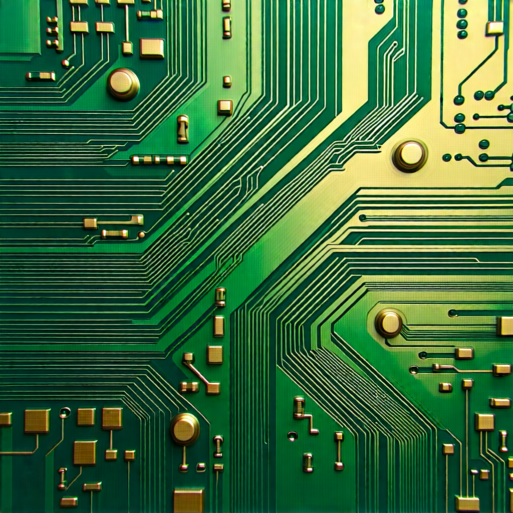 Tech Acrylic Painting: Circuit board with data streams