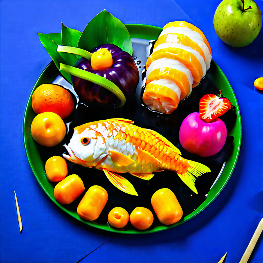 Lifestyle Hdr Photography: Healthy Meal Prepared With Artistic Presentation With Green Plate
