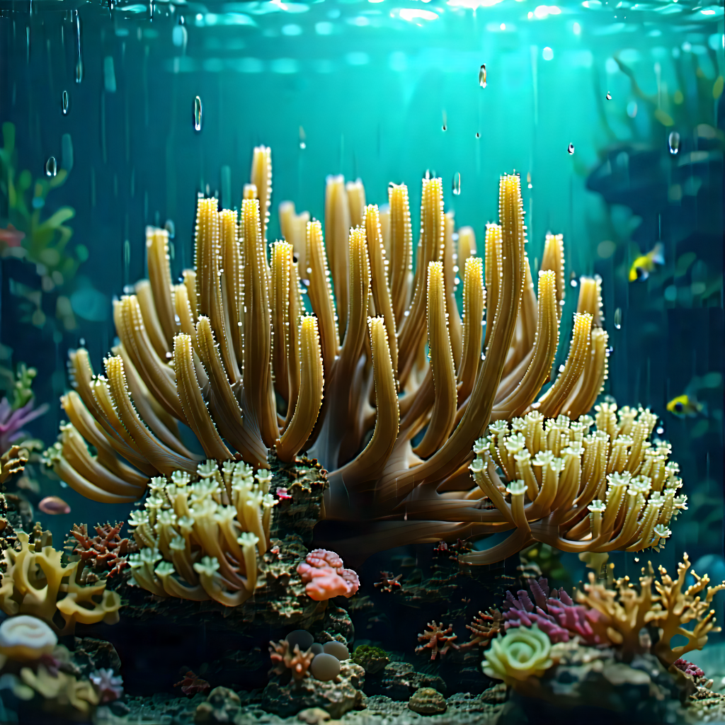 Nature Tilt-Shift Photography: Coral reef in rainy season