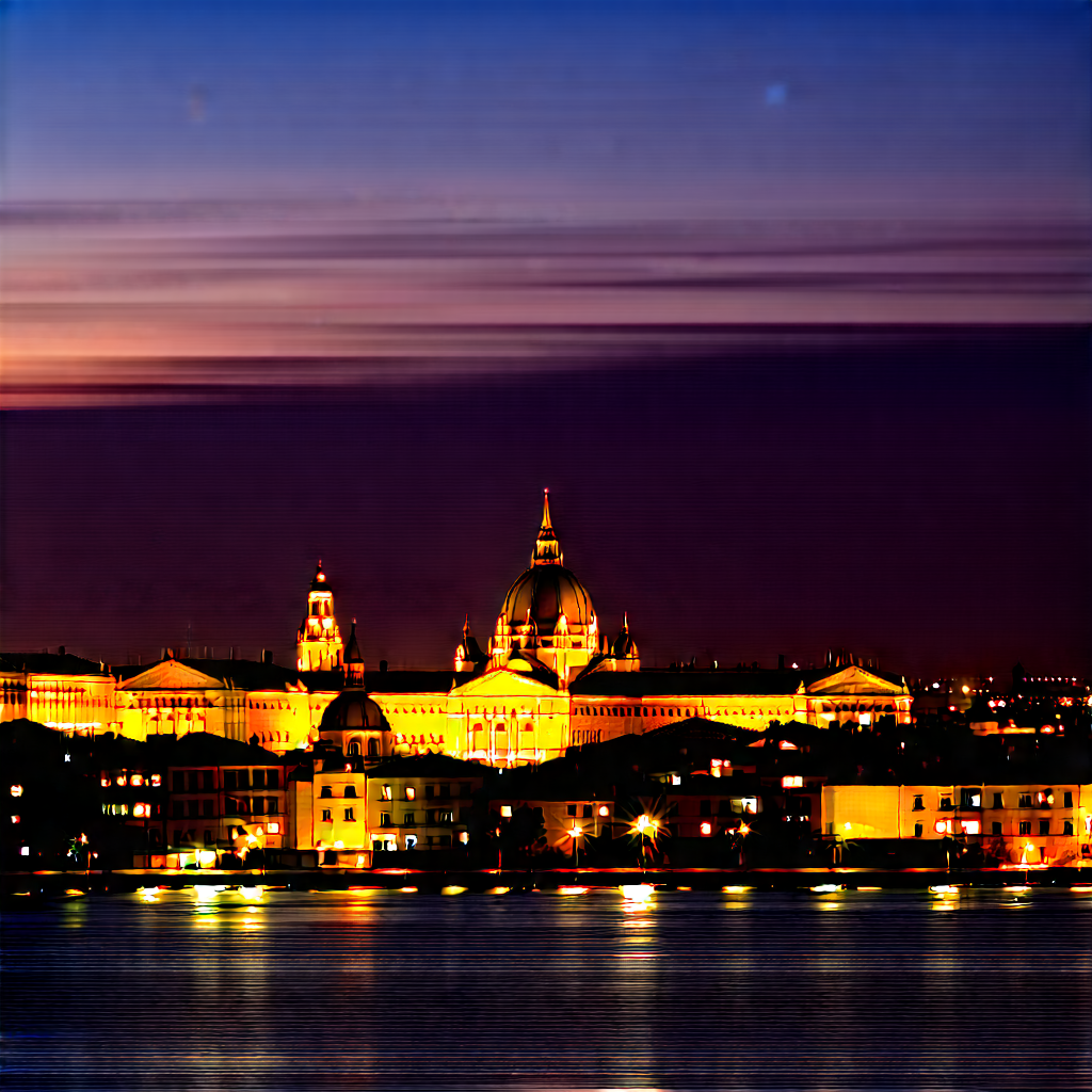 Urban Stock Photography: Cityscape Of Historic (city:1.35) Center During Night With Captures Beautiful