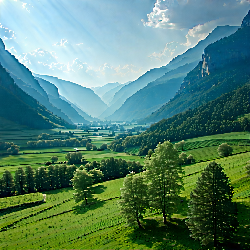 Nature Tilt-shift Photography: Valley During Midday With Beautiful Mountain
