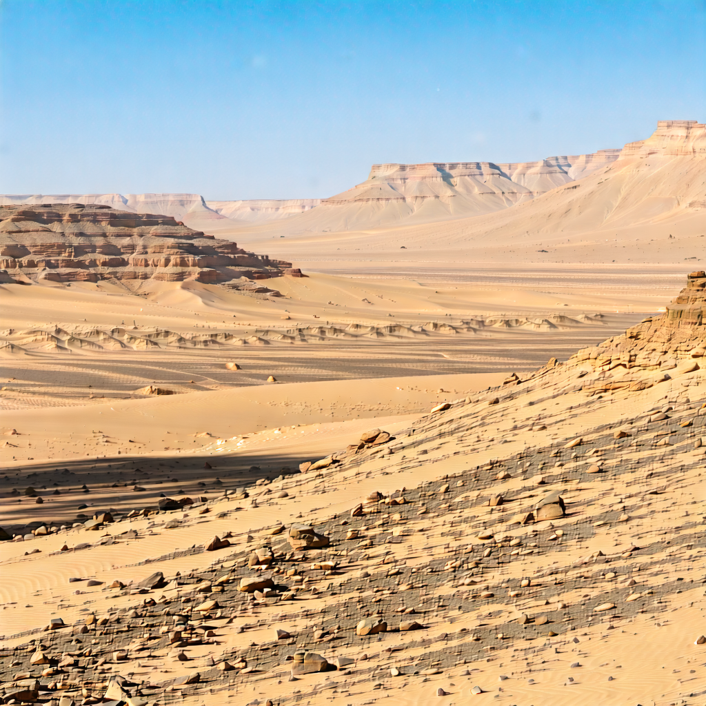 Nature Landscape Photography: Desert (landscape:1.38) During Midday With Large, Rocky