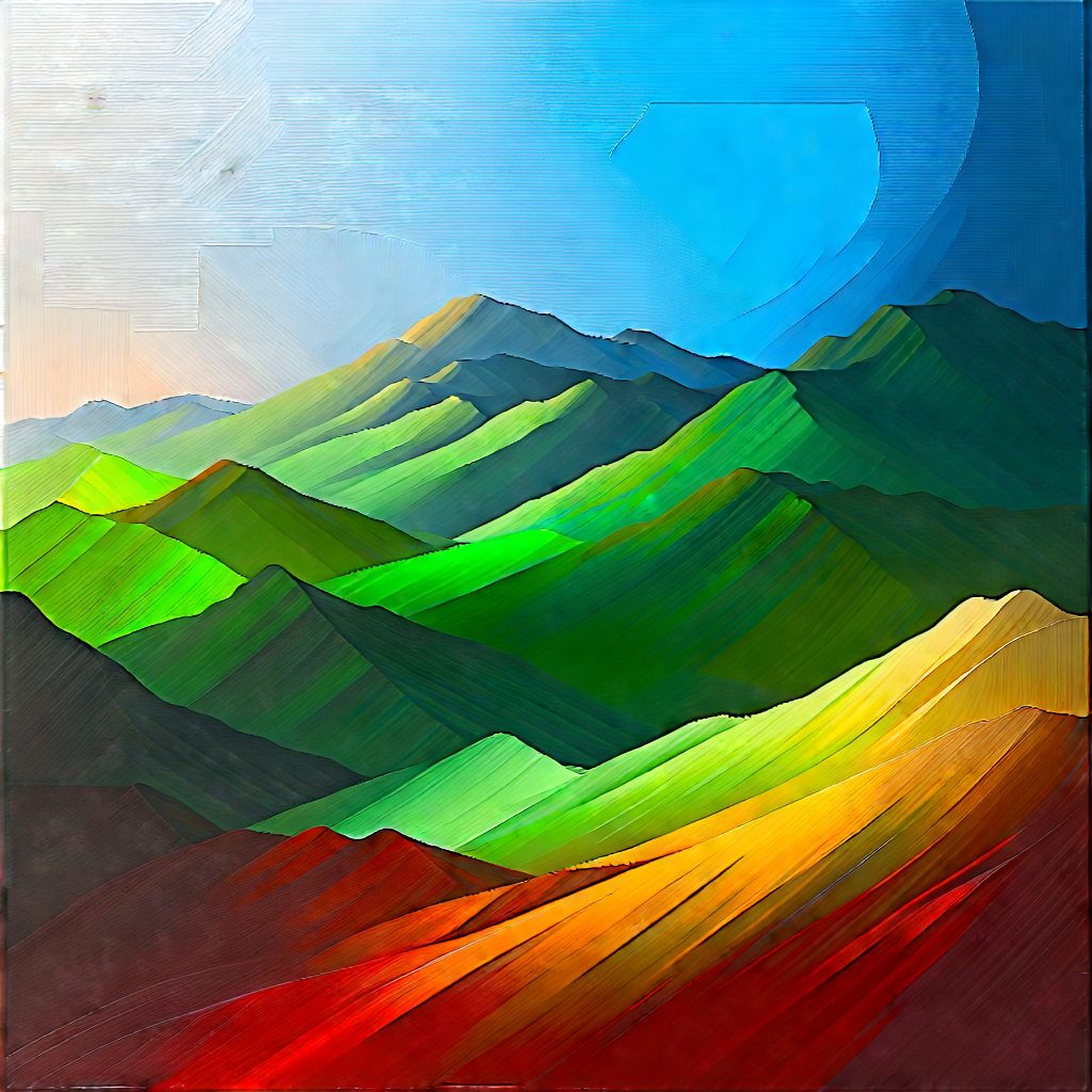 Abstract Landscape Photography: Textural Abstract With Complementary Color Palette With Beautiful Mountain