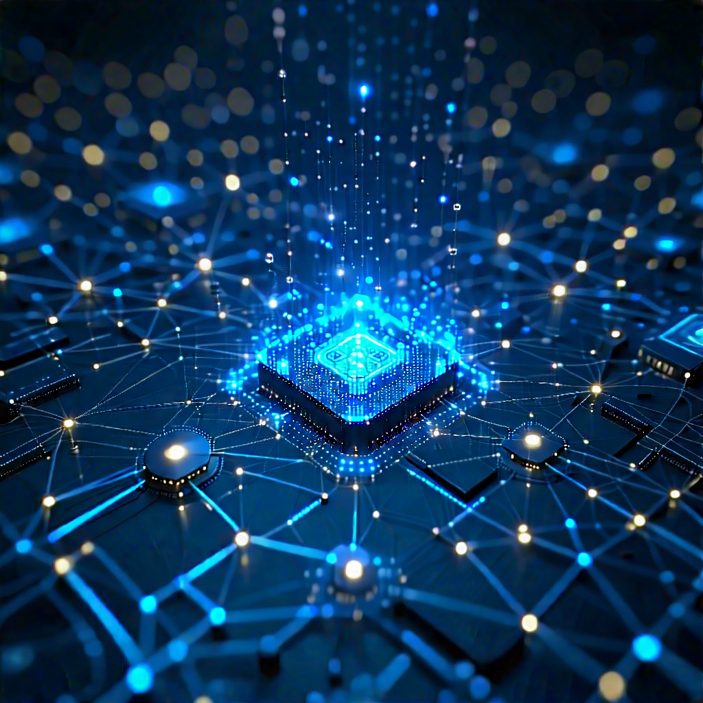 Tech Professional Photography: Blockchain Network Visualization With Image, There