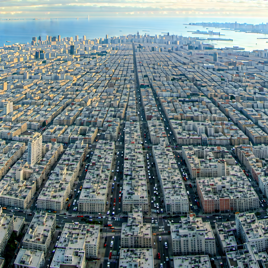Urban Stock Photography: Aerial View Of City Blocks With Large City