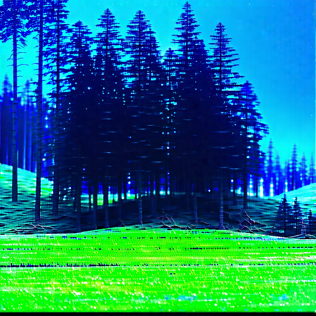 Nature Tilt-Shift Photography: (forest:1.32) scene during blue hour
