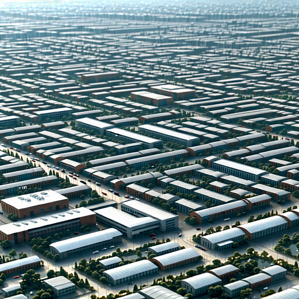 Urban Cinema 4D: Aerial view of urban renewal area