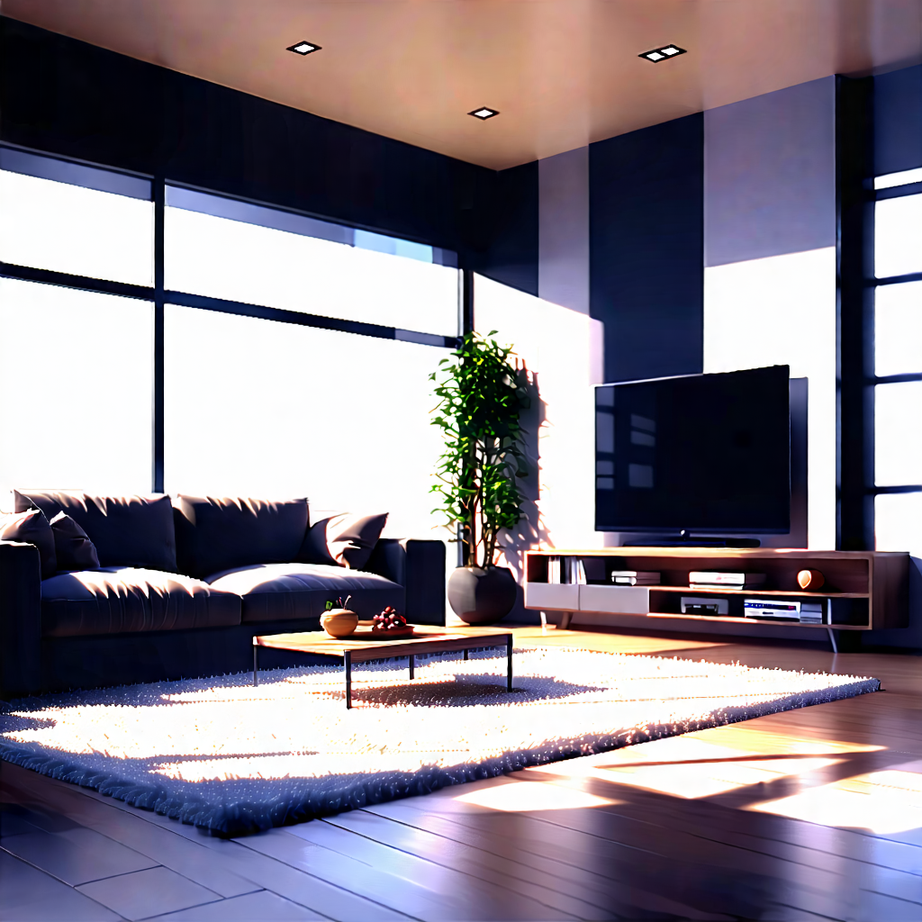 Lifestyle Digital Illustration: Cozy Living Room With Organized Space With Modern Living