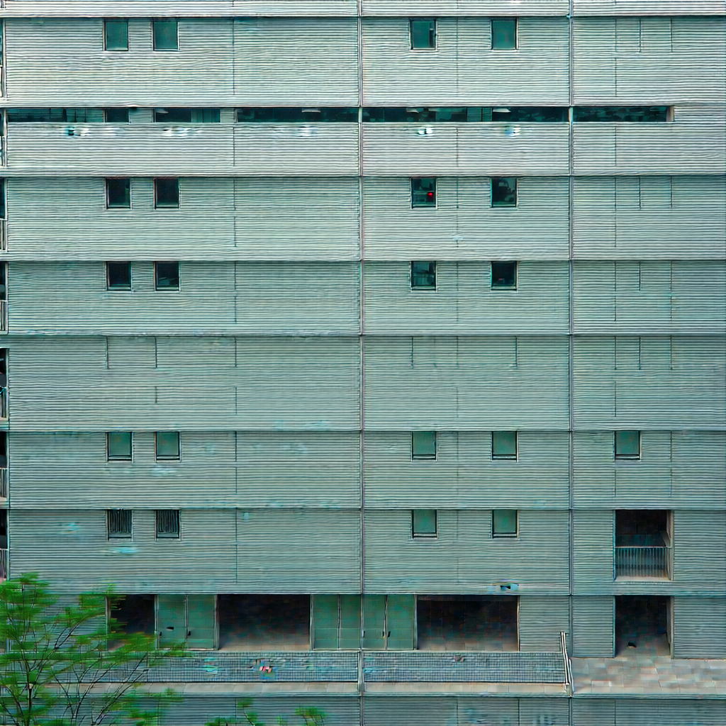 Urban Minimalist Design: Aerial View Of Urban Renewal Area With Large Building