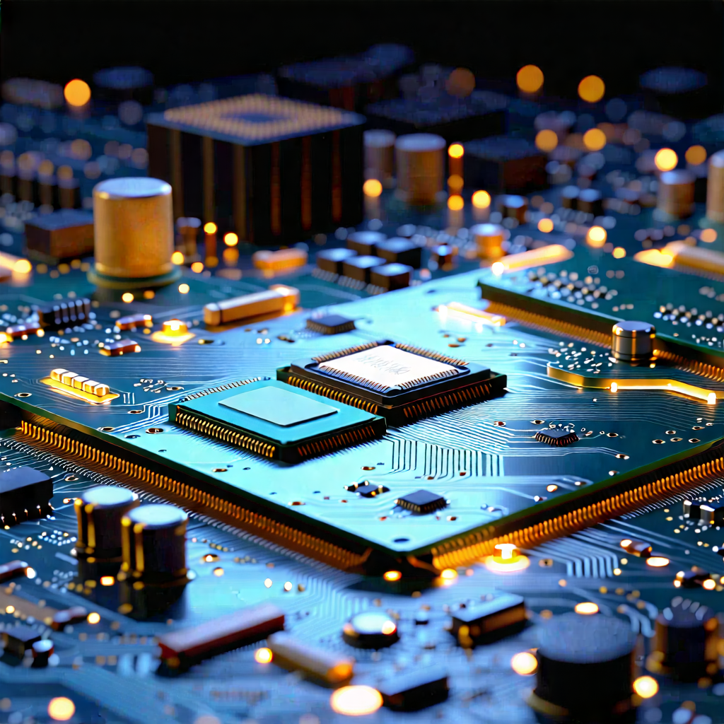 Tech Landscape Photography: Close-up of electronic circuit
