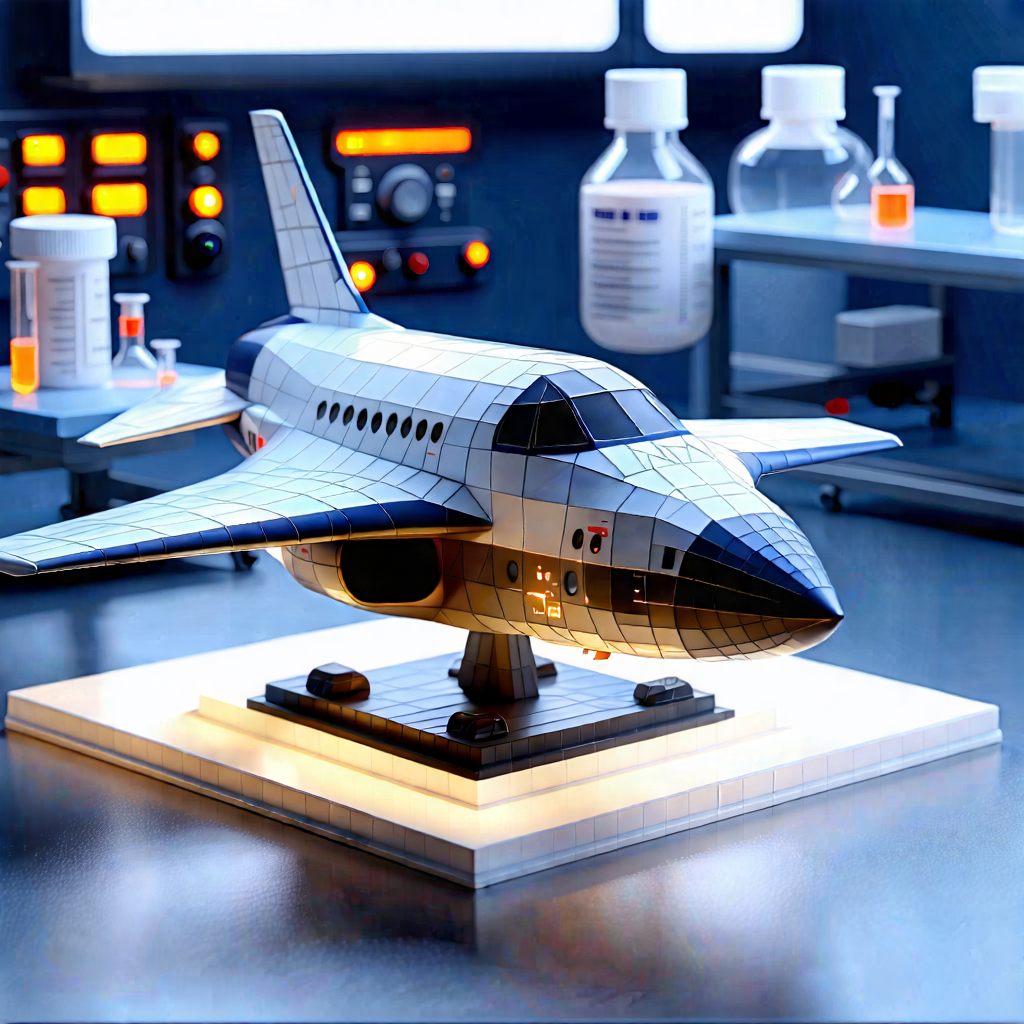 Tech Low Poly: Aerospace Technology In (modern:1.23) Laboratory With Model Airplane
