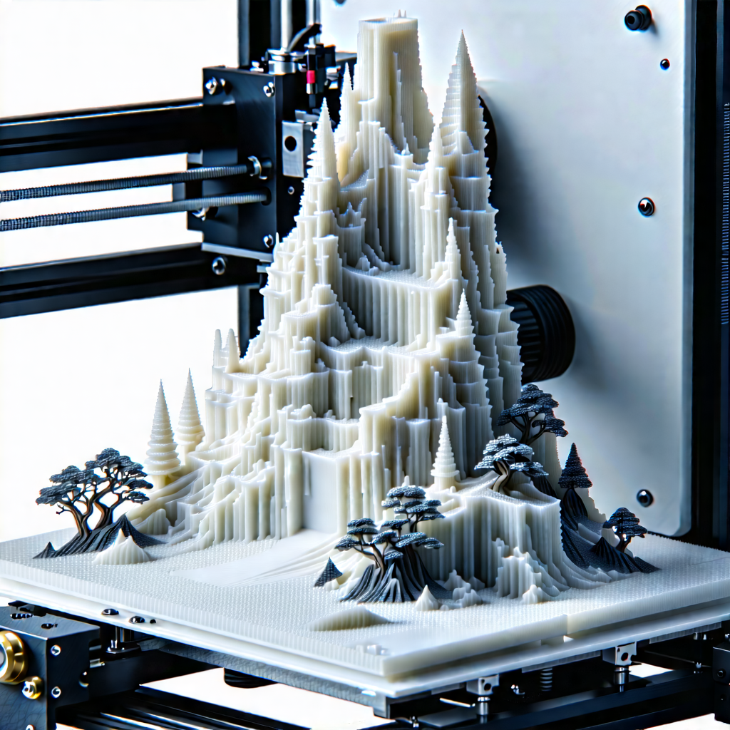 Tech Long Exposure Photography: 3d Printer With Digital Particles With Printed Model