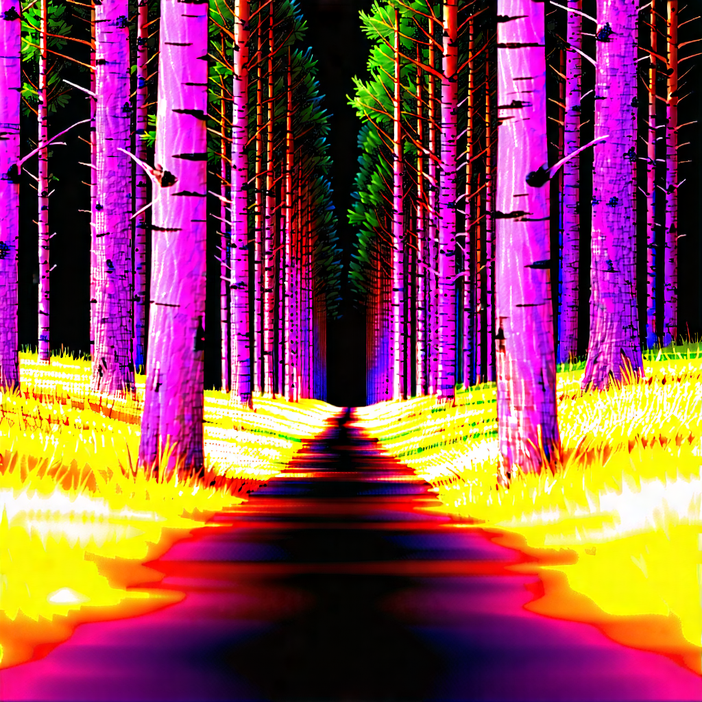 Nature Long Exposure Photography: Path Through Pine Forest With Image, There