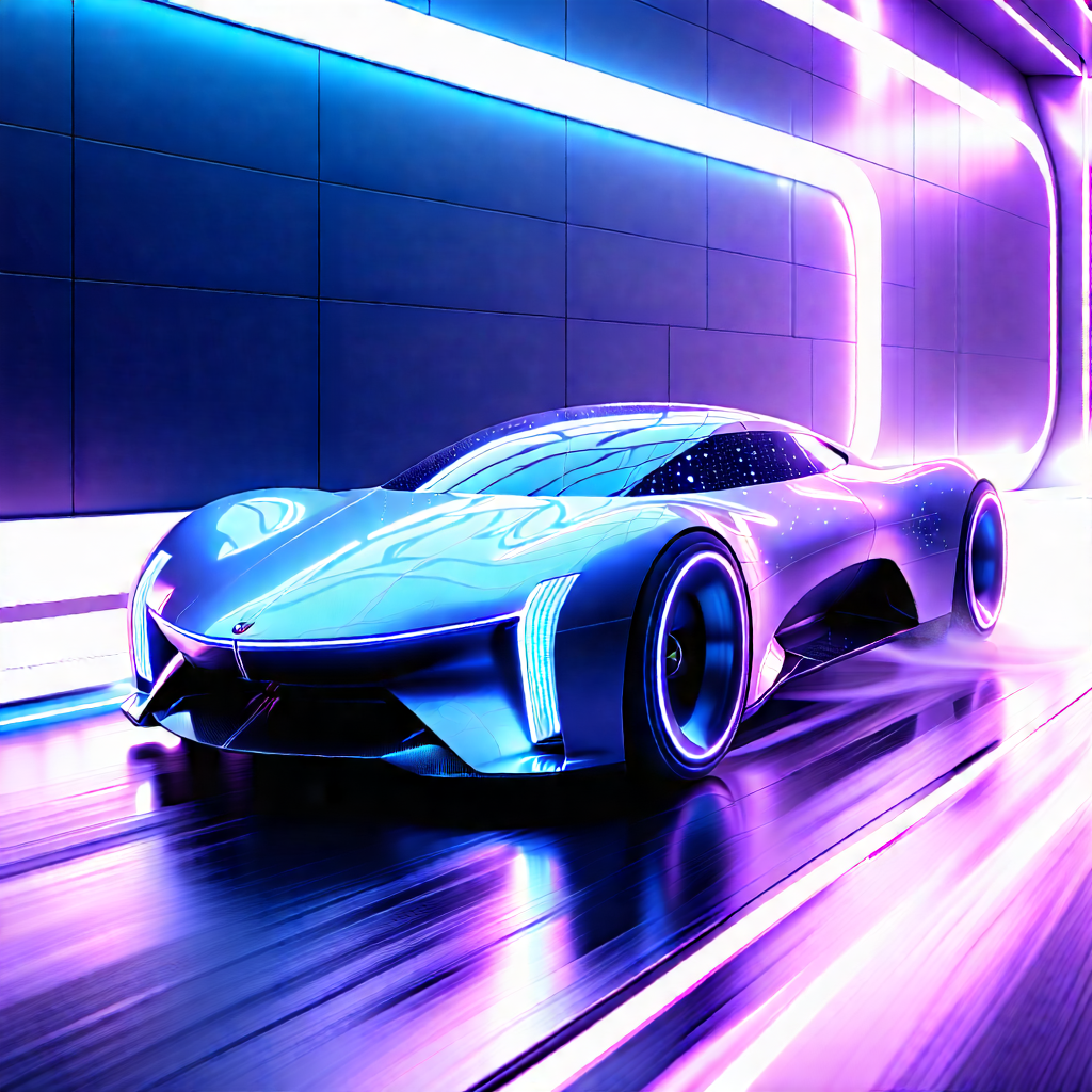 Tech Long Exposure Photography: Innovative Electric Vehicle Design With Futuristic Driving