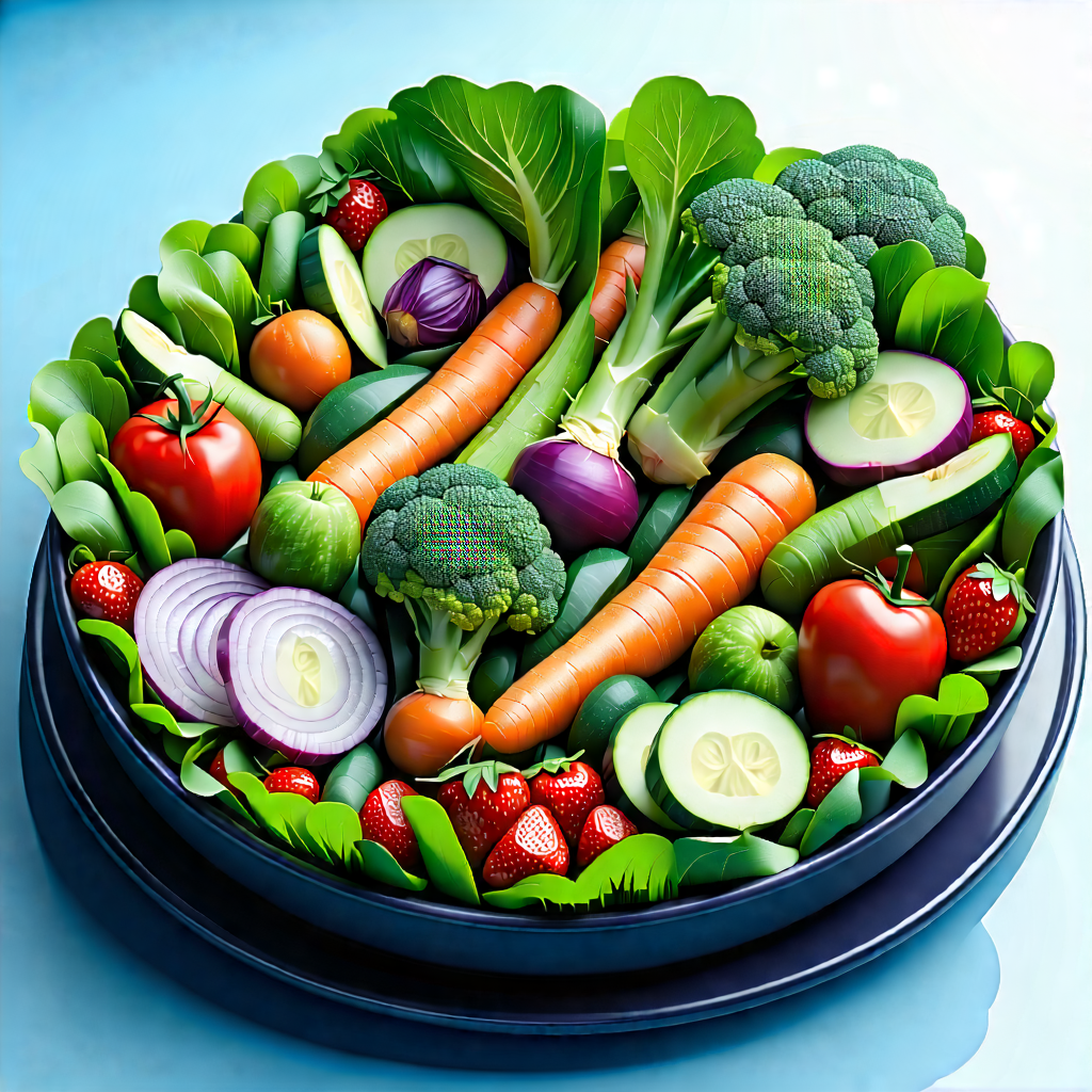 Lifestyle Low Poly: Farm-to-table meal prepared with seasonal produce