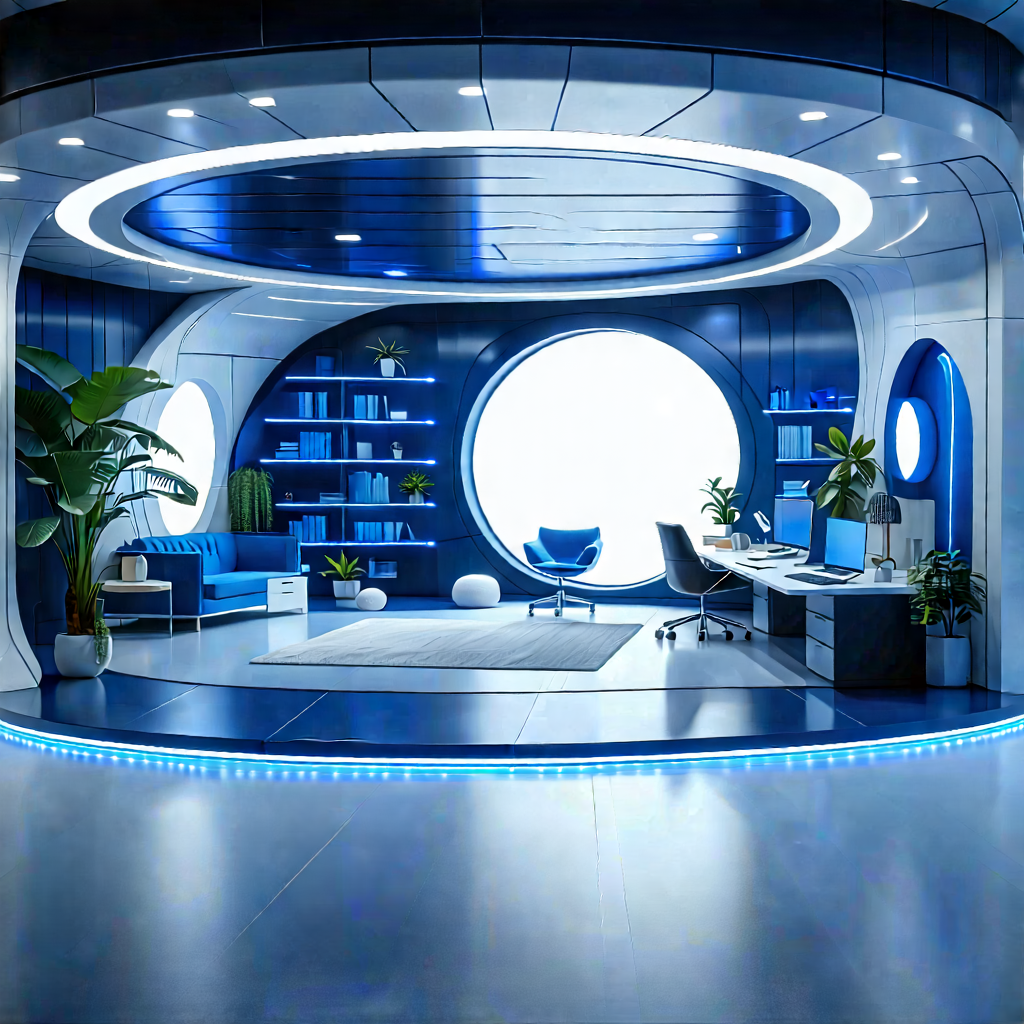Tech Low Poly: Futuristic Tech Startup Office With Image, There