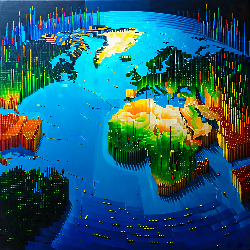 Tech Acrylic Painting: Big data visualization