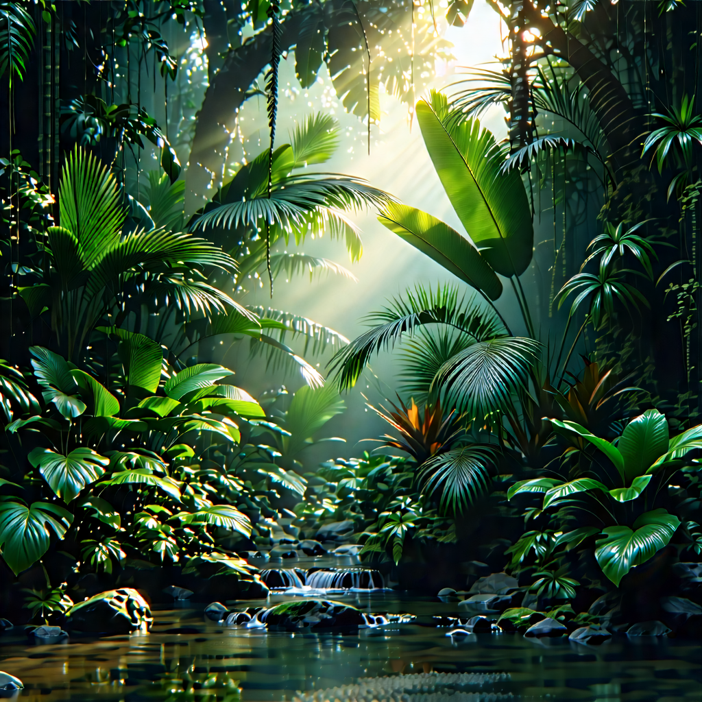 Nature Hdr Photography: Tropical Plants In Natural Setting With Lush, Green