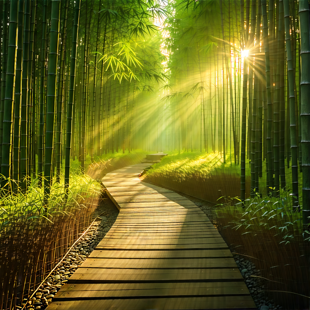 Nature Blender Artwork: Path through bamboo grove