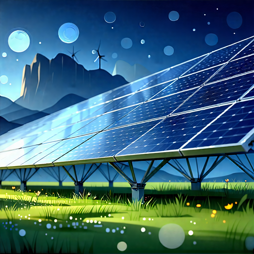 Tech Vector Art: Innovative Renewable Energy Design With Large Solar