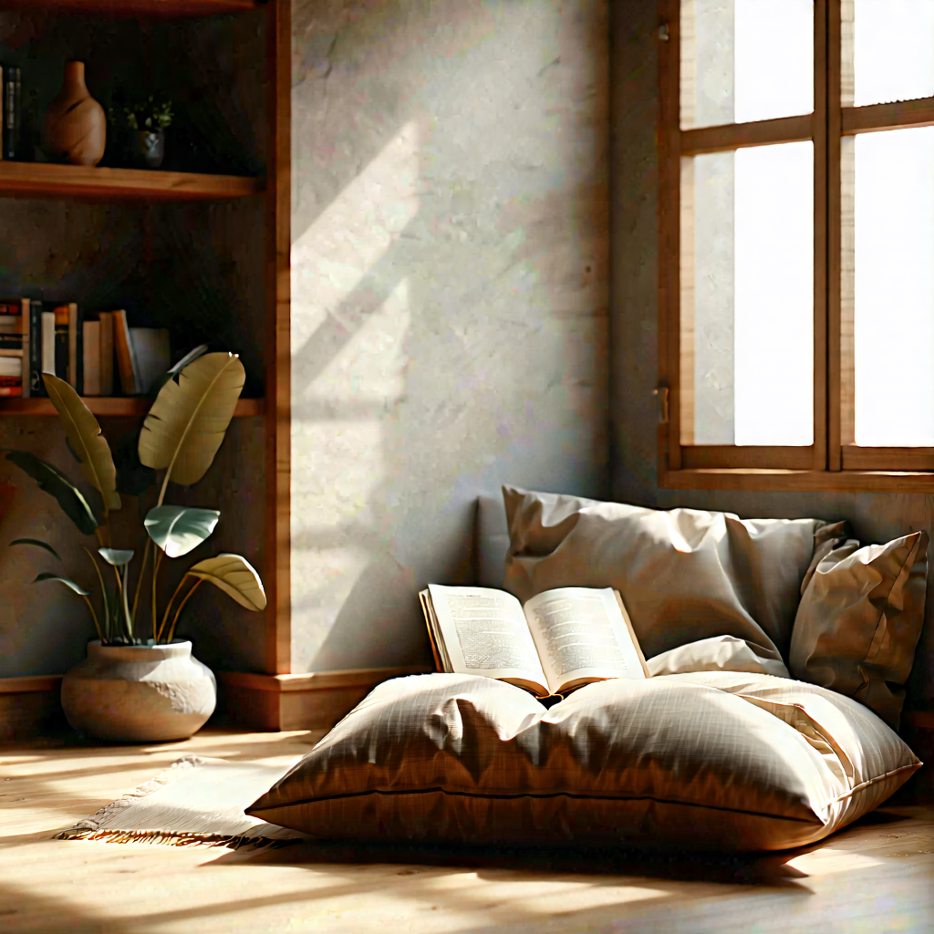 Lifestyle Minimalist Design: Reading Nook With Warm Lighting With Image, There
