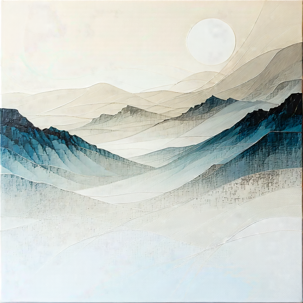 Abstract Gouache Painting: Minimalist series with subtle texture