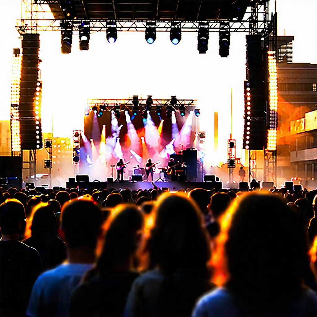 Urban Landscape Photography: Urban outdoor concert scene