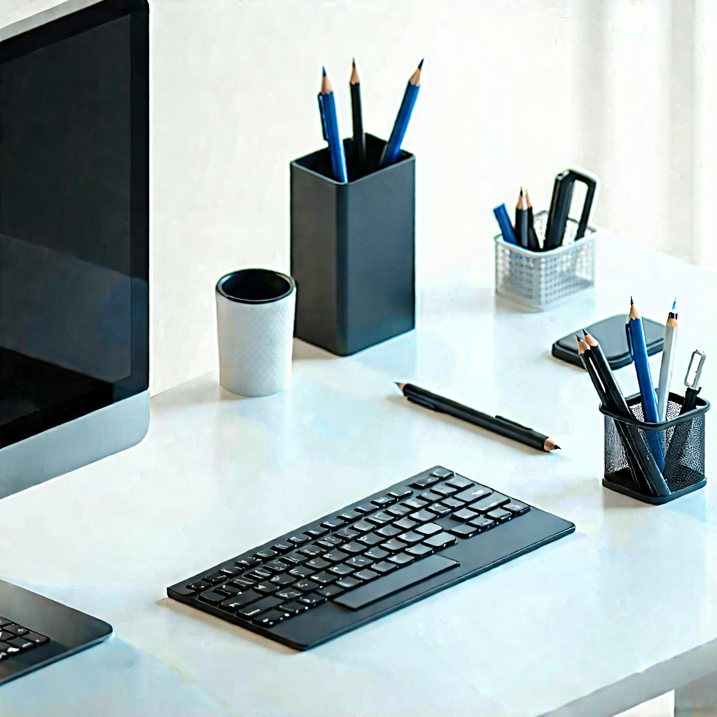 Business Isometric Design: Workplace with (digital:1.43) devices on desk