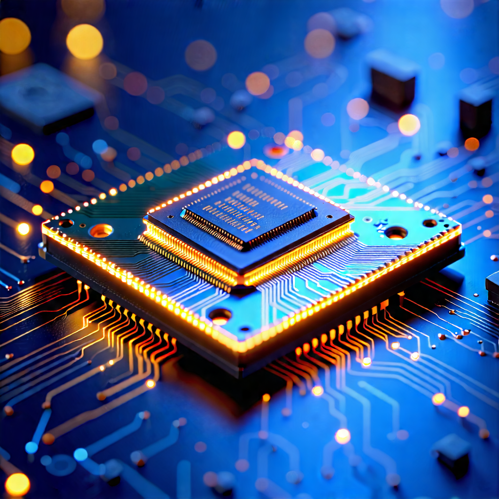 Tech Concept Art: Microchip with laser scanning