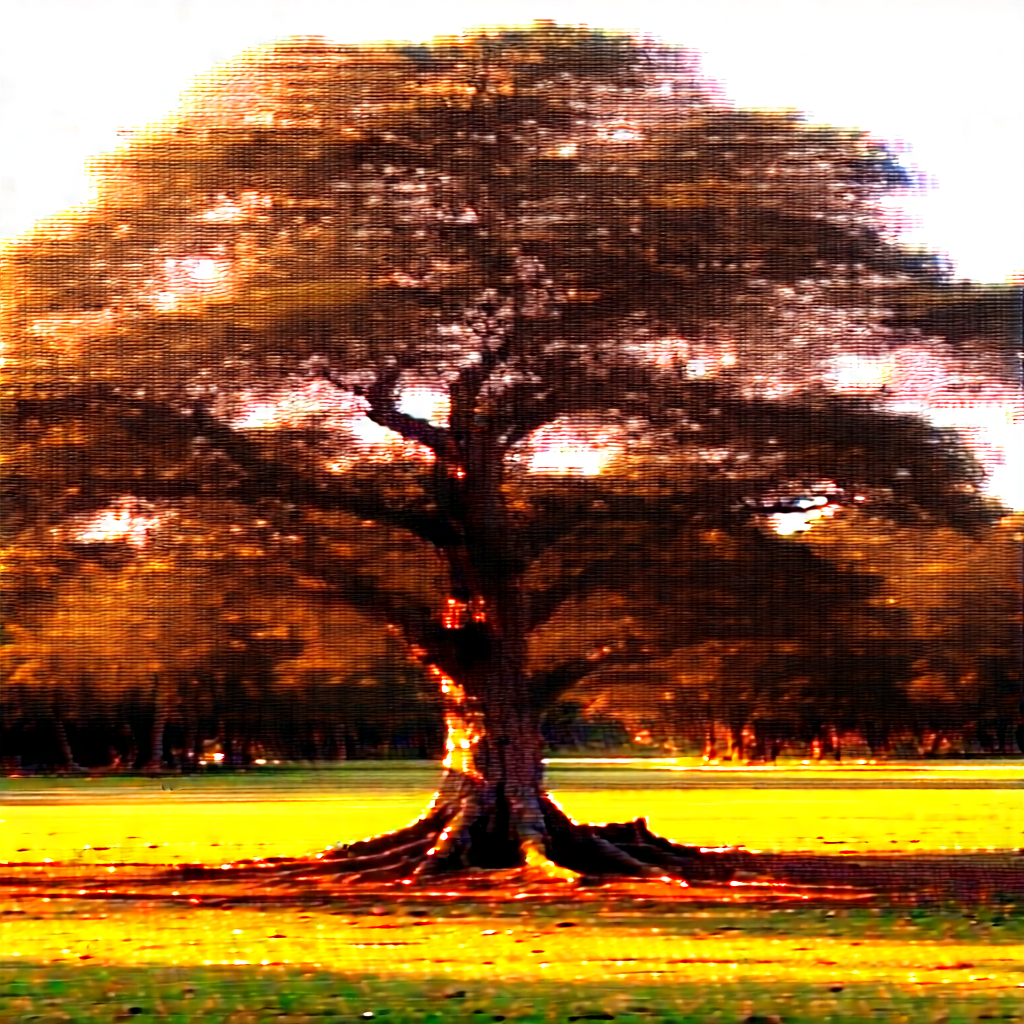 Nature Drone Photography: Ancient (tree:1.44) in sunlit clearing