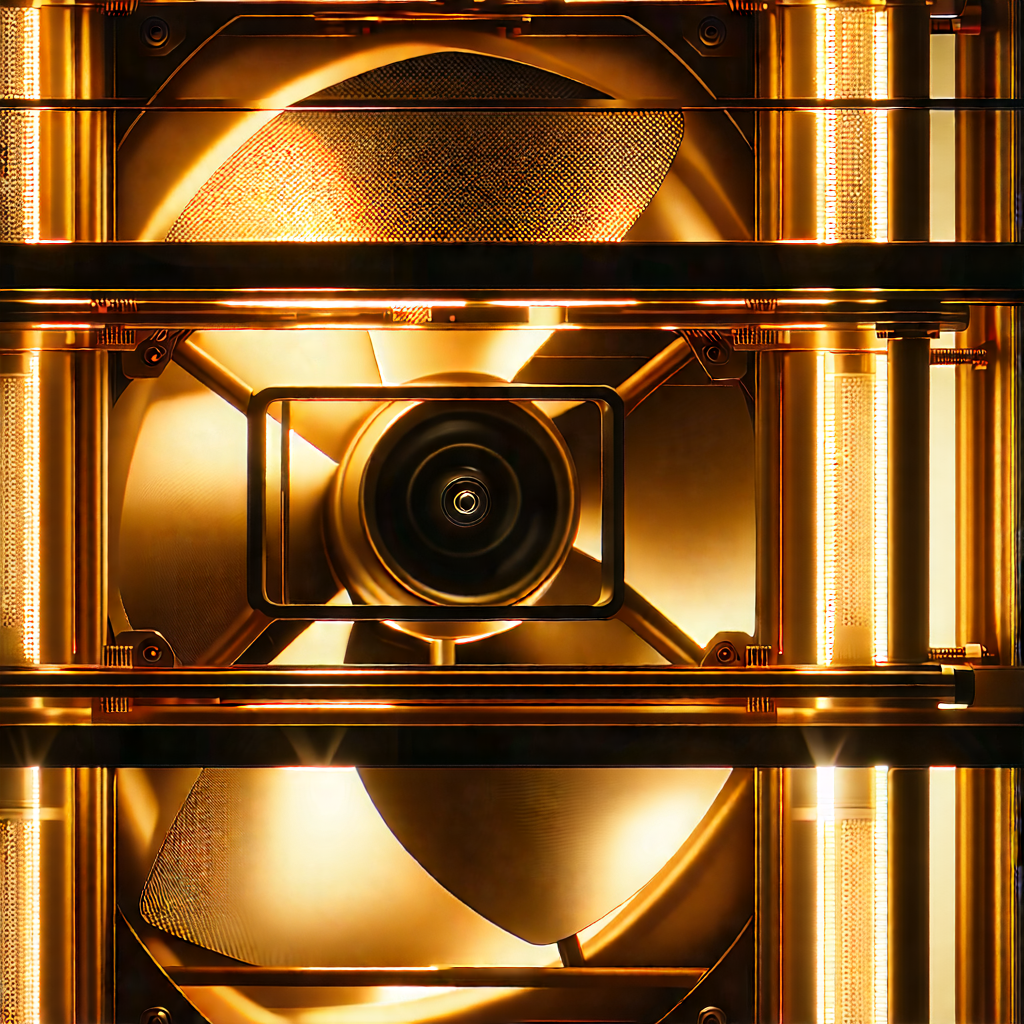 Tech Hdr Photography: Close-up Of Cooling System With Close-up Fan,