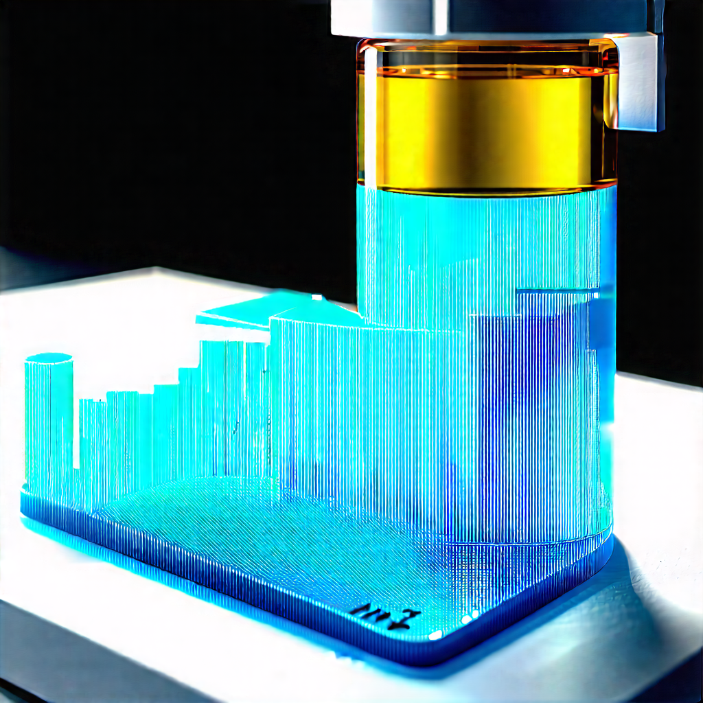 Tech Macro Photography: Financial Technology In (modern:1.18) Laboratory With Blue Yellow