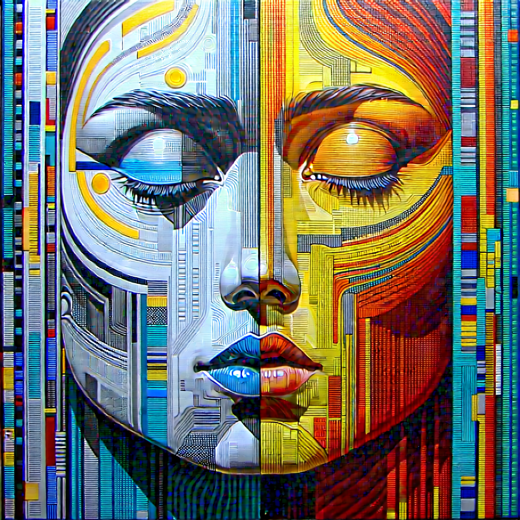 Abstract Acrylic Painting: Duality represented through repeating patterns