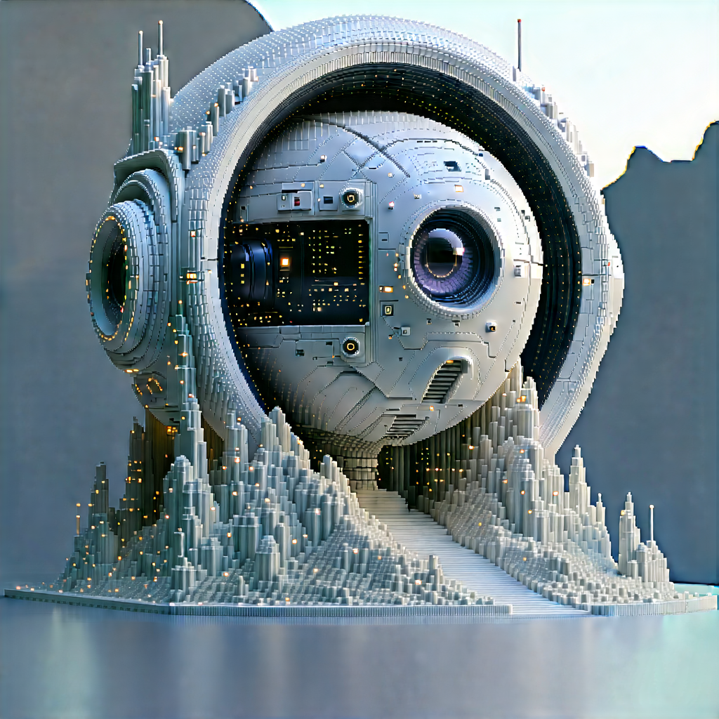 Tech Voxel Art: Artificial intelligence visualization