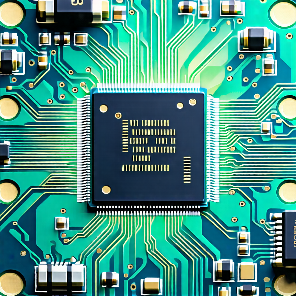 Tech Watercolor Painting: Close-up of microprocessor