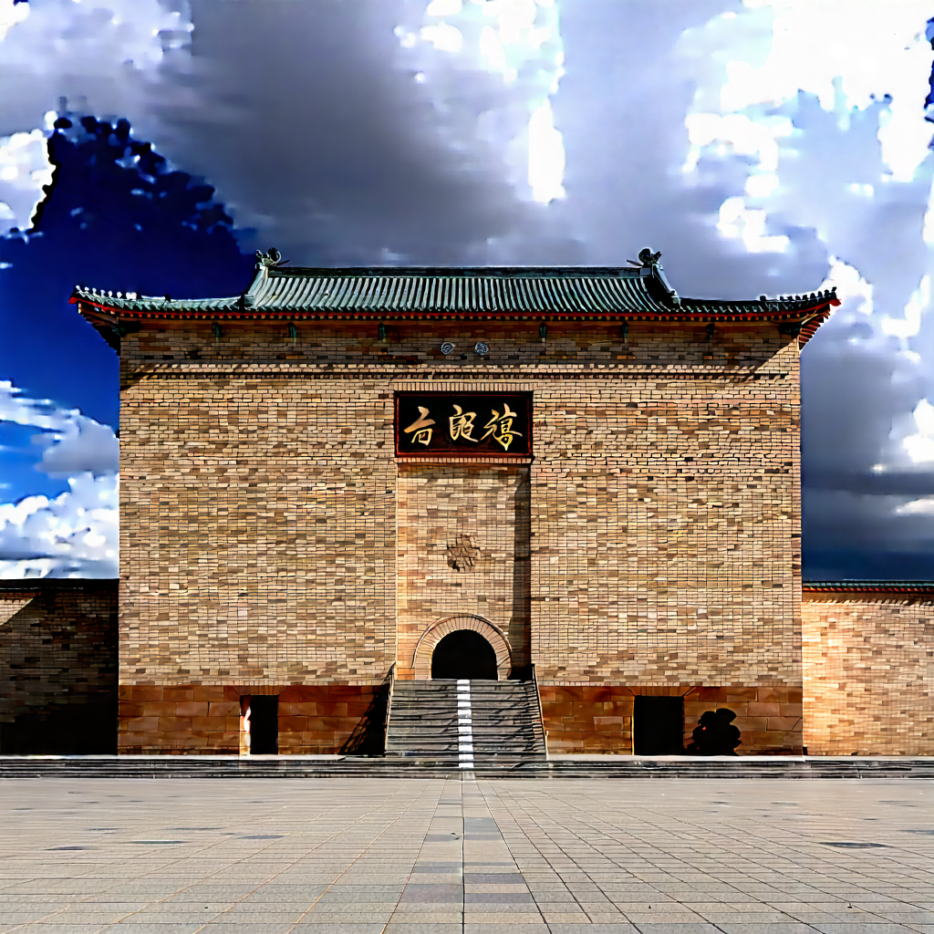 Urban Aerial Photography: Cultural Center With Dramatic Clouds With Large, Ornate