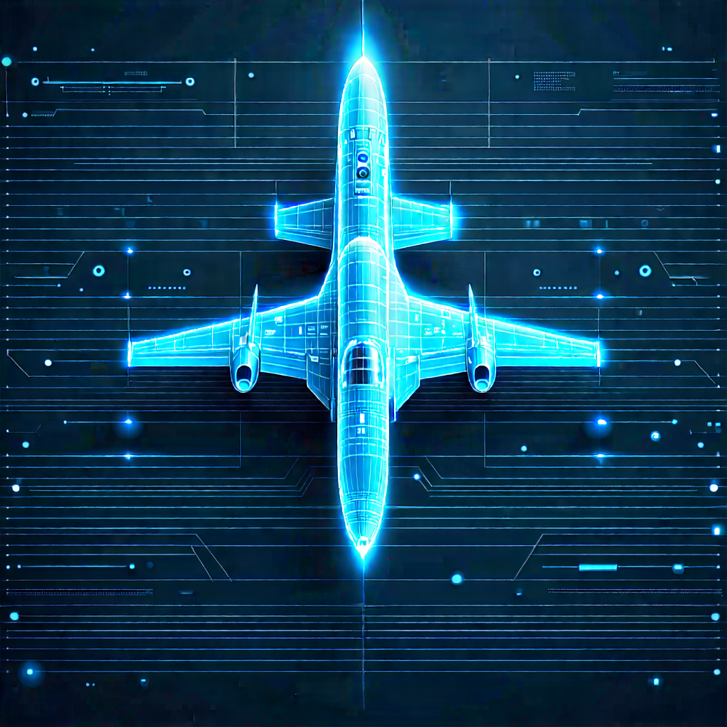 Tech Infographic Style: Aerospace technology in manufacturing facility