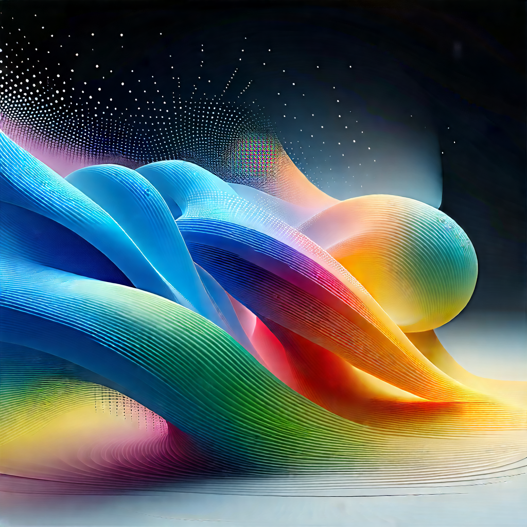 Abstract Pastel Drawing: Particle movement captured in abstract form