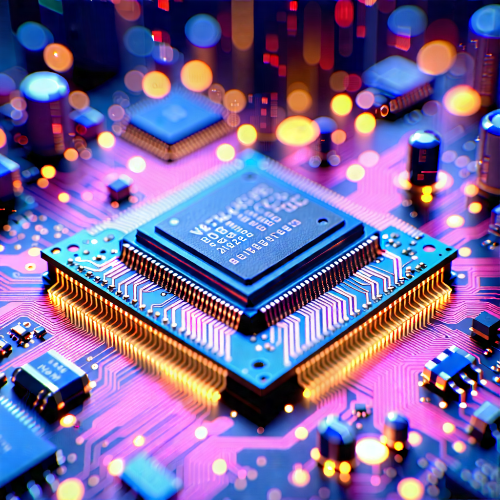 Tech Abstract Design: Close-up of microprocessor