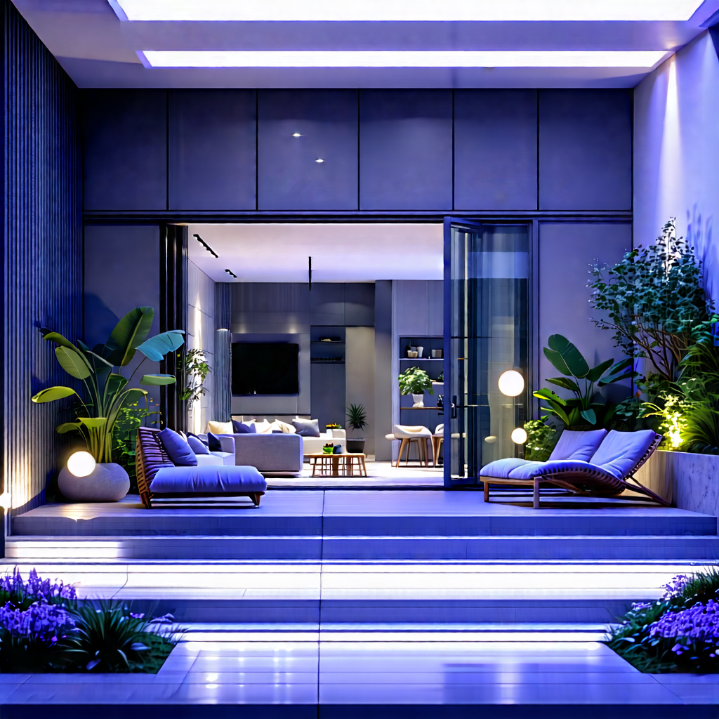 Lifestyle Hdr Photography: Balcony Garden With Minimalist Decor With Large, Modern