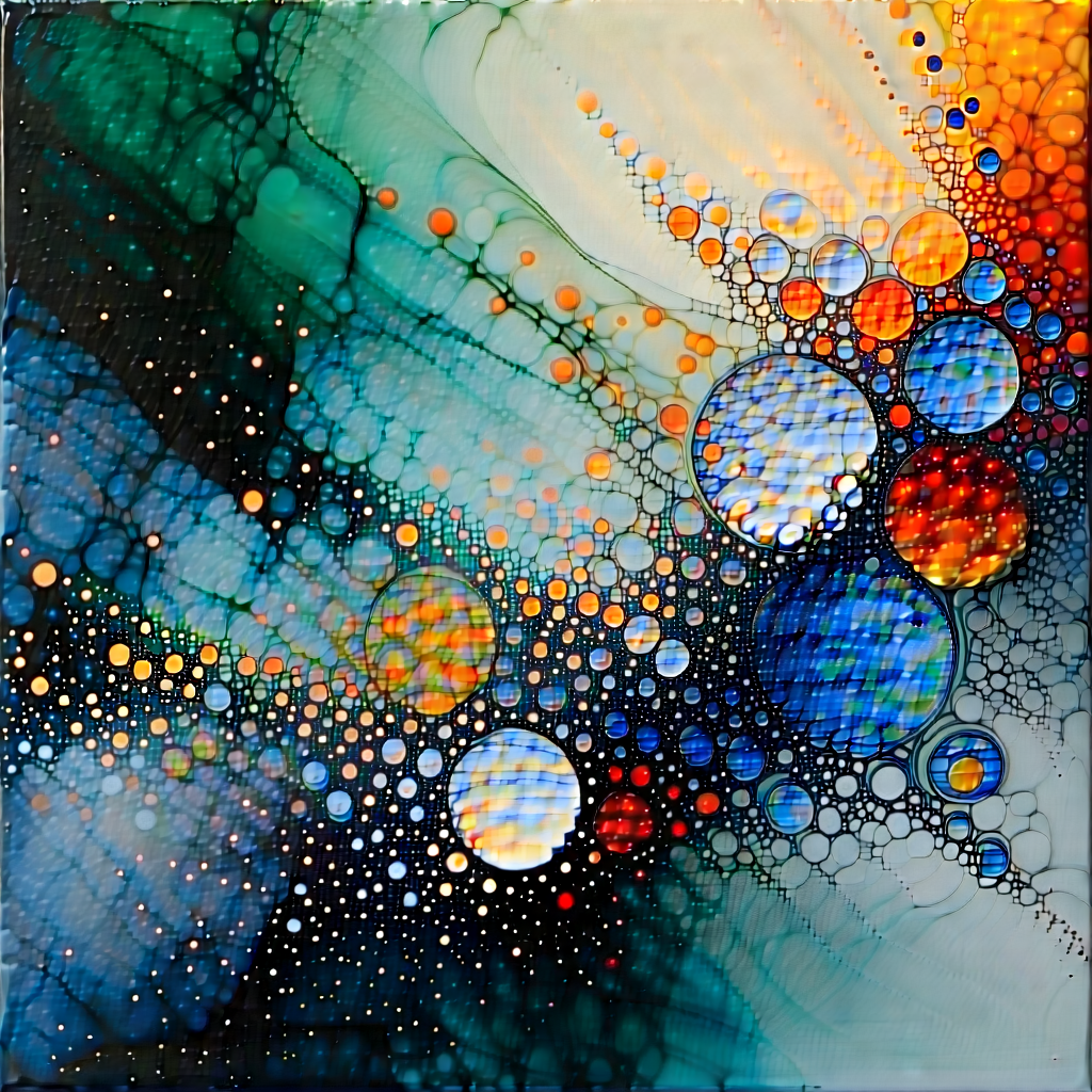 Abstract Encaustic Painting: Particle Movement Captured In Abstract Form With Colorful Abstract