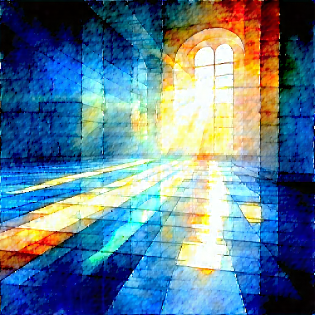 Abstract Watercolor Painting: Abstract interpretation of light refraction