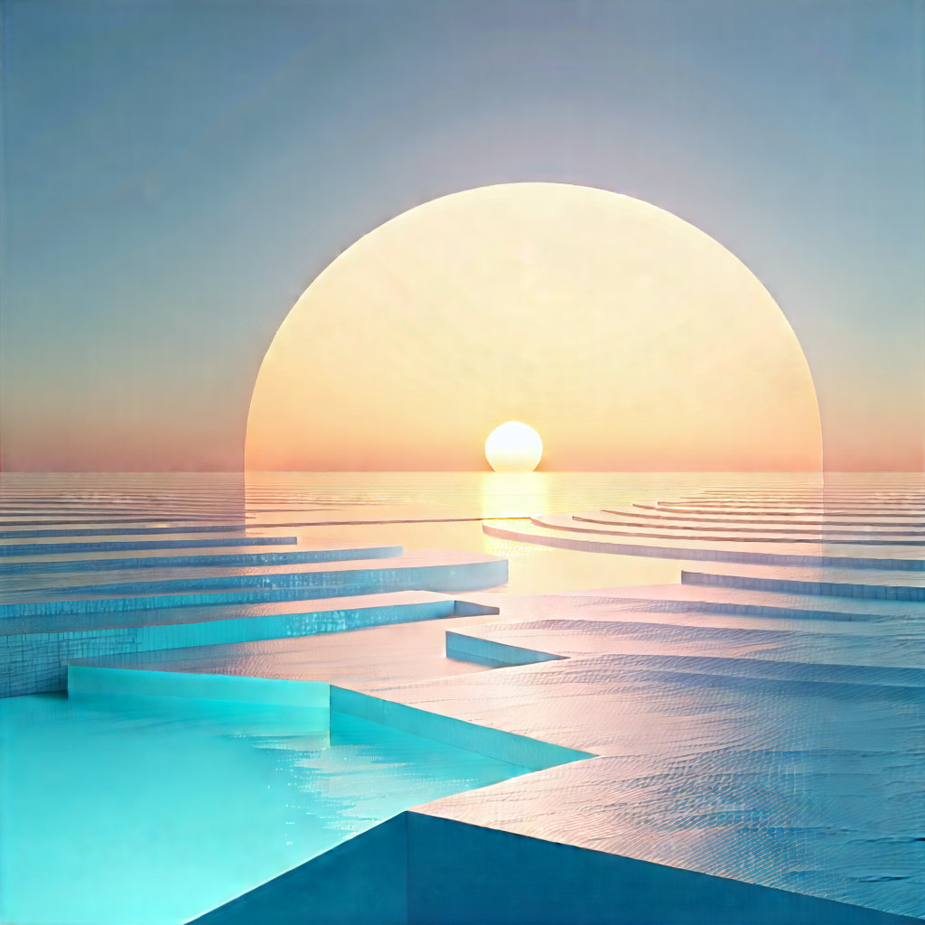 Abstract Low Poly Art: Minimalist series with horizon line