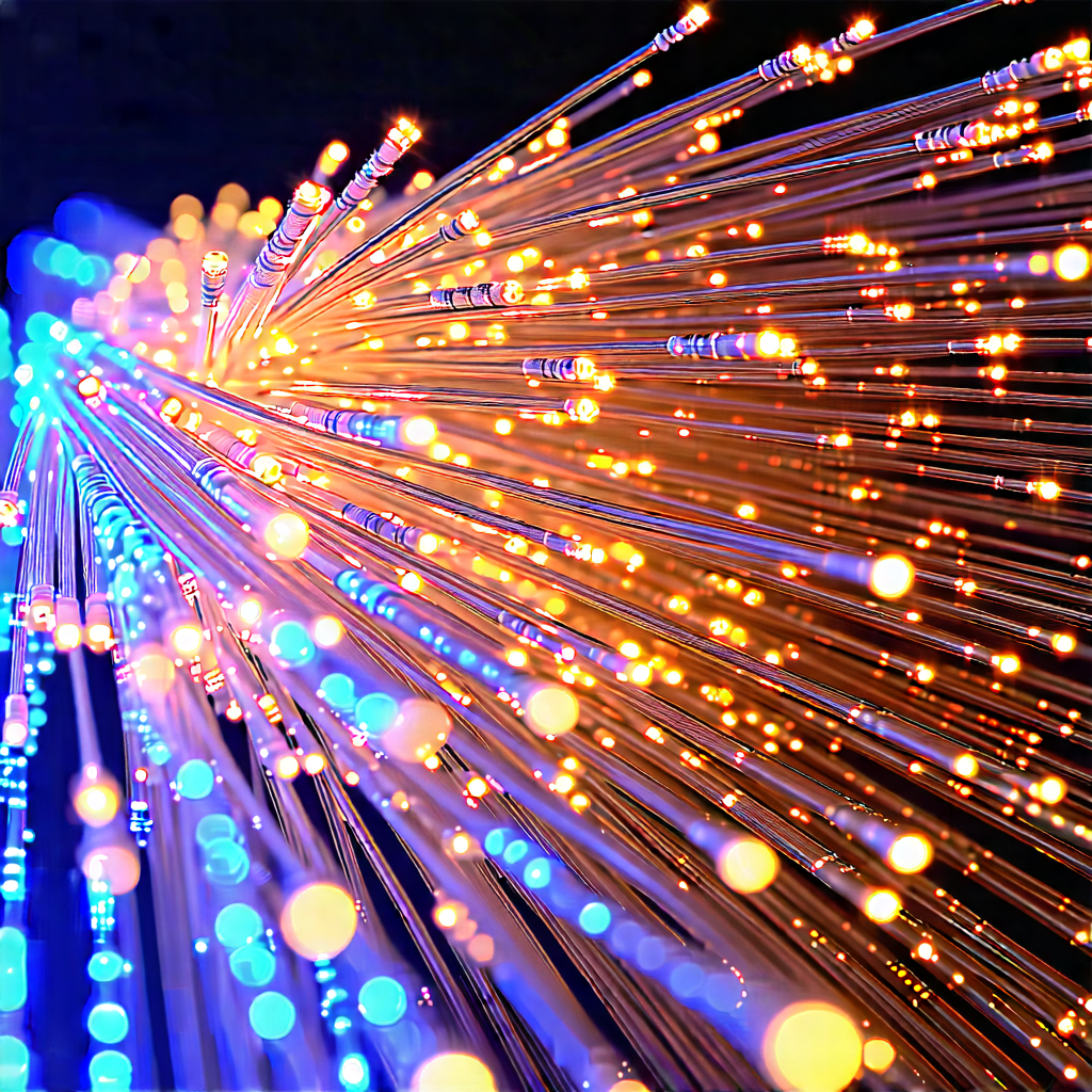 Tech Architectural Photography: Close-up Of Fiber Optic Cables With Close-up Long,