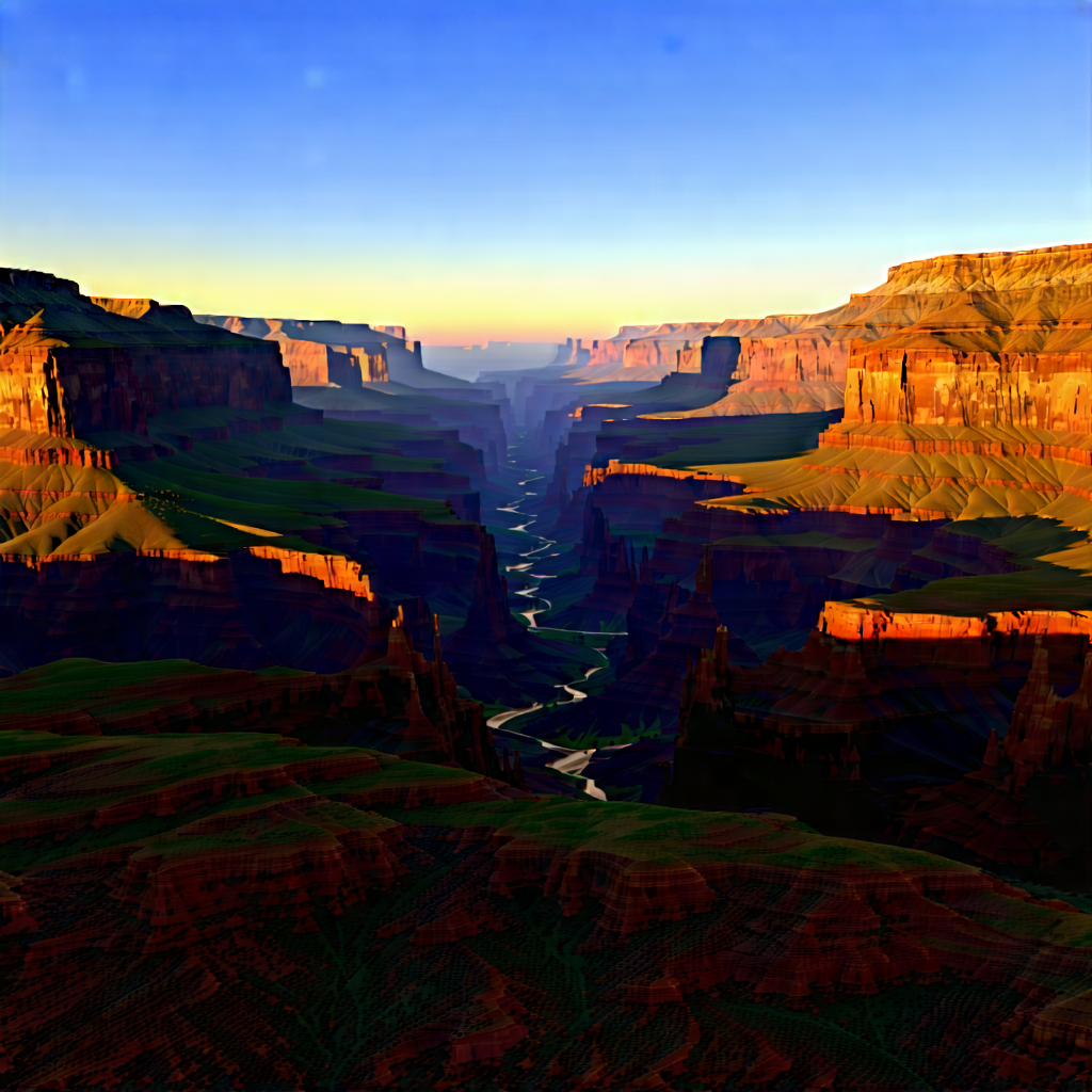 Nature 3d Render: Canyon During Sunset With Stunning View