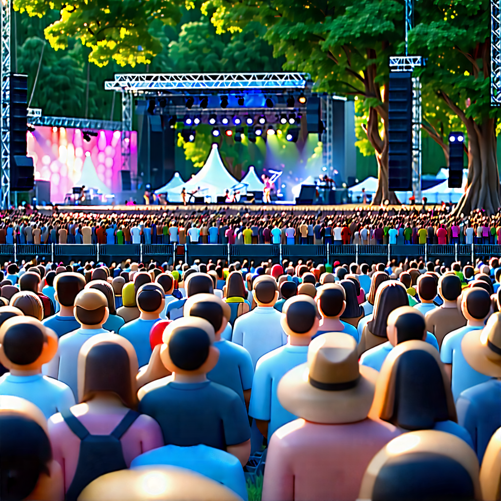 Urban Infographic Style: Urban outdoor concert scene